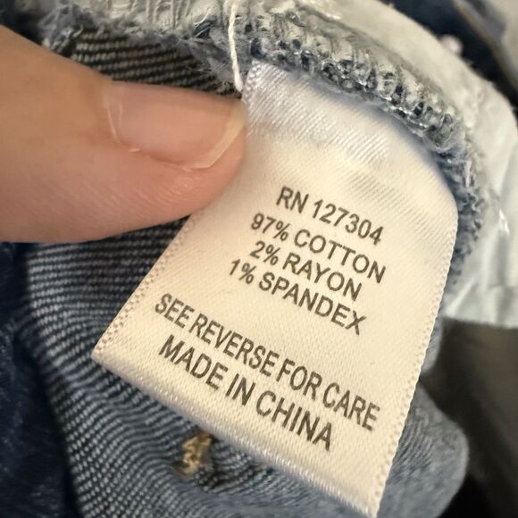 John Mark Jeans Women 12 Cropped Fringe Hem Boho Hippie Stretch Light Wash - Picture 8 of 8